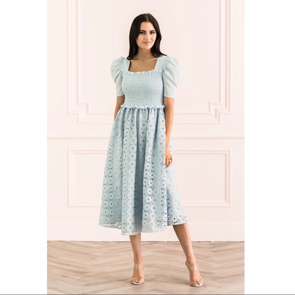 Rachel Parcell Dresses & Skirts - Rachel Parcell Smocked Waist A-Line Dress Blue